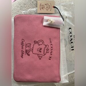 Rare Coach Pink Coffee Shop Turnkey Pouch